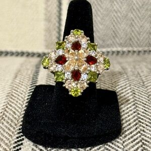 Elegant Multicolor Gemstone Ring